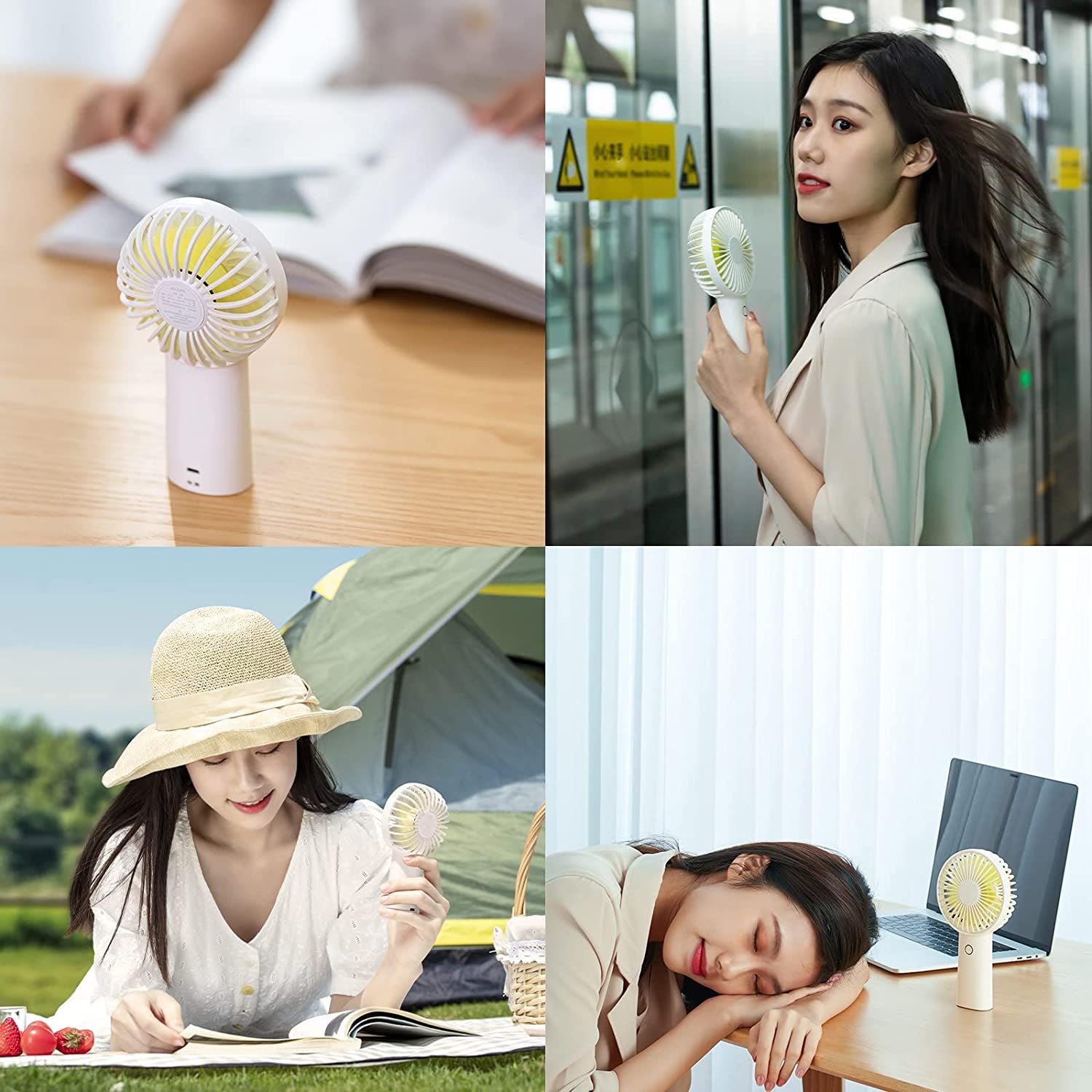 Handheld Fan with 20 Hours of Cooling, 6000Mah Battery, USB Rechargeable Portable Fan for Travel, Makeup, Concerts & Commute – Stay Cool Everywhere (White)