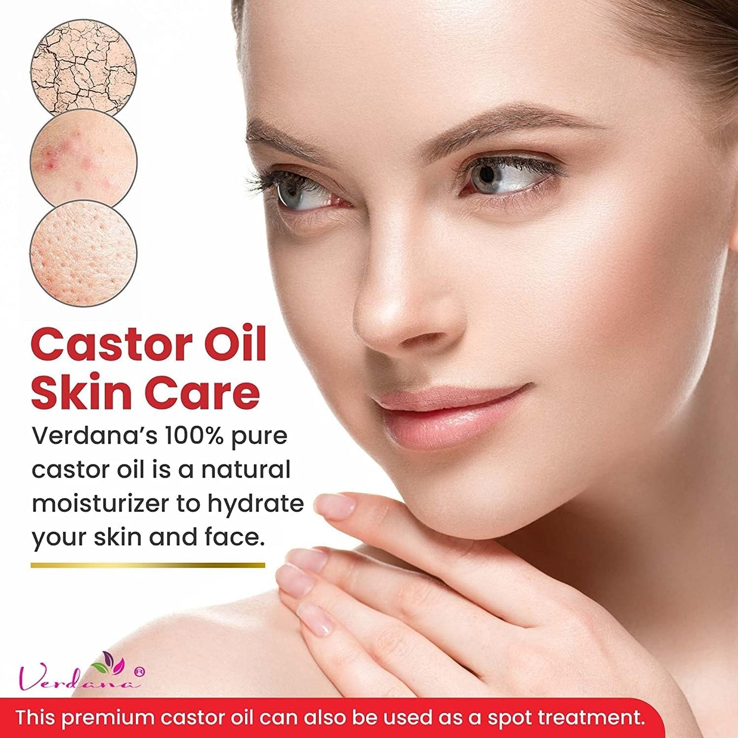 Organic Castor Oil – 16 Fl Oz Size – Cold Pressed, Unrefined, Hexane-Free – USDA Organic – Natural Moisturizer for Hair Growth, Eyelashes, Skin, Scalp & Castor Oil Packs