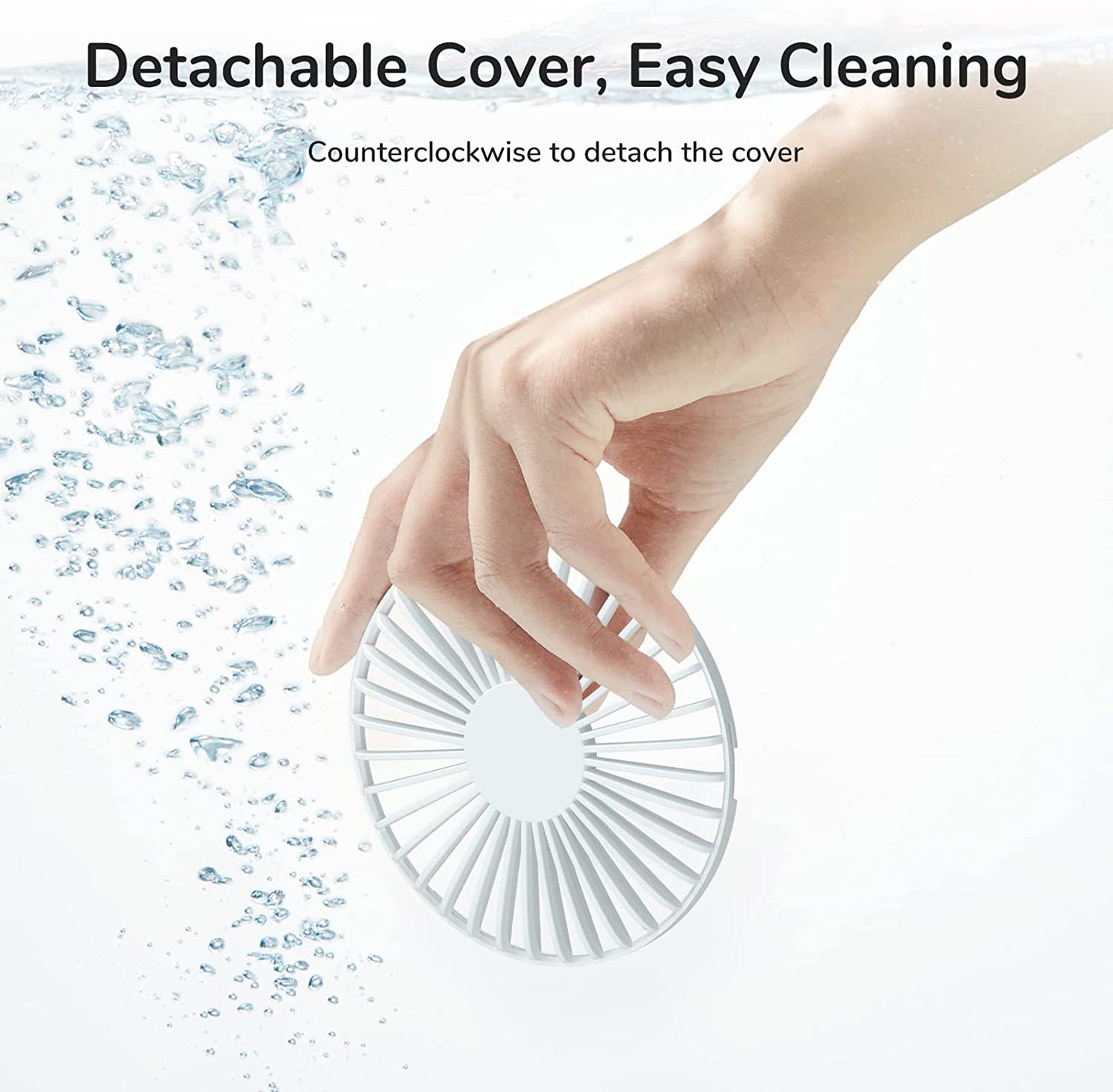 Handheld Fan with 20 Hours of Cooling, 6000Mah Battery, USB Rechargeable Portable Fan for Travel, Makeup, Concerts & Commute – Stay Cool Everywhere (White)